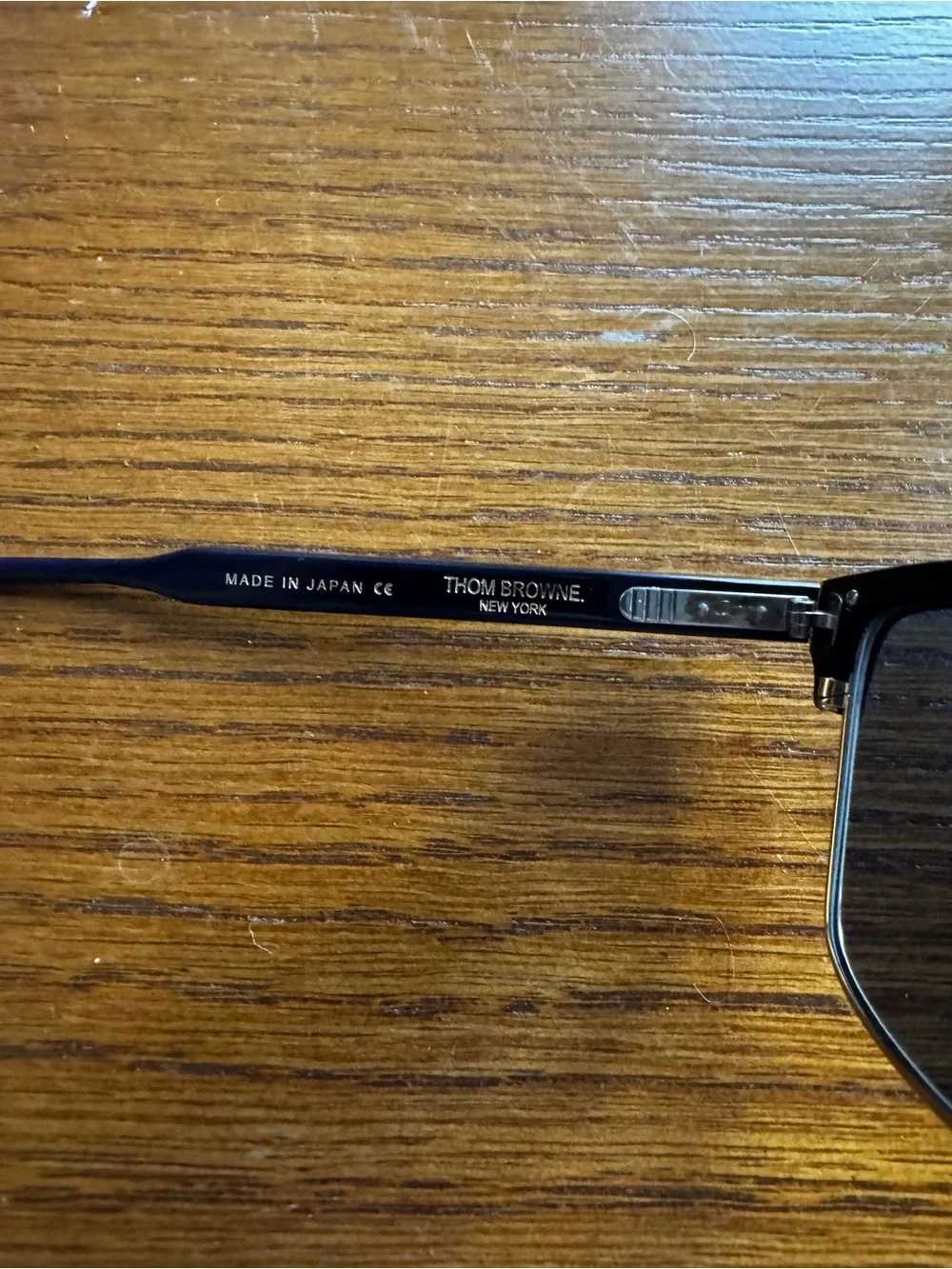 Thom Browne Black and Gold Clubmaster Sunglasses